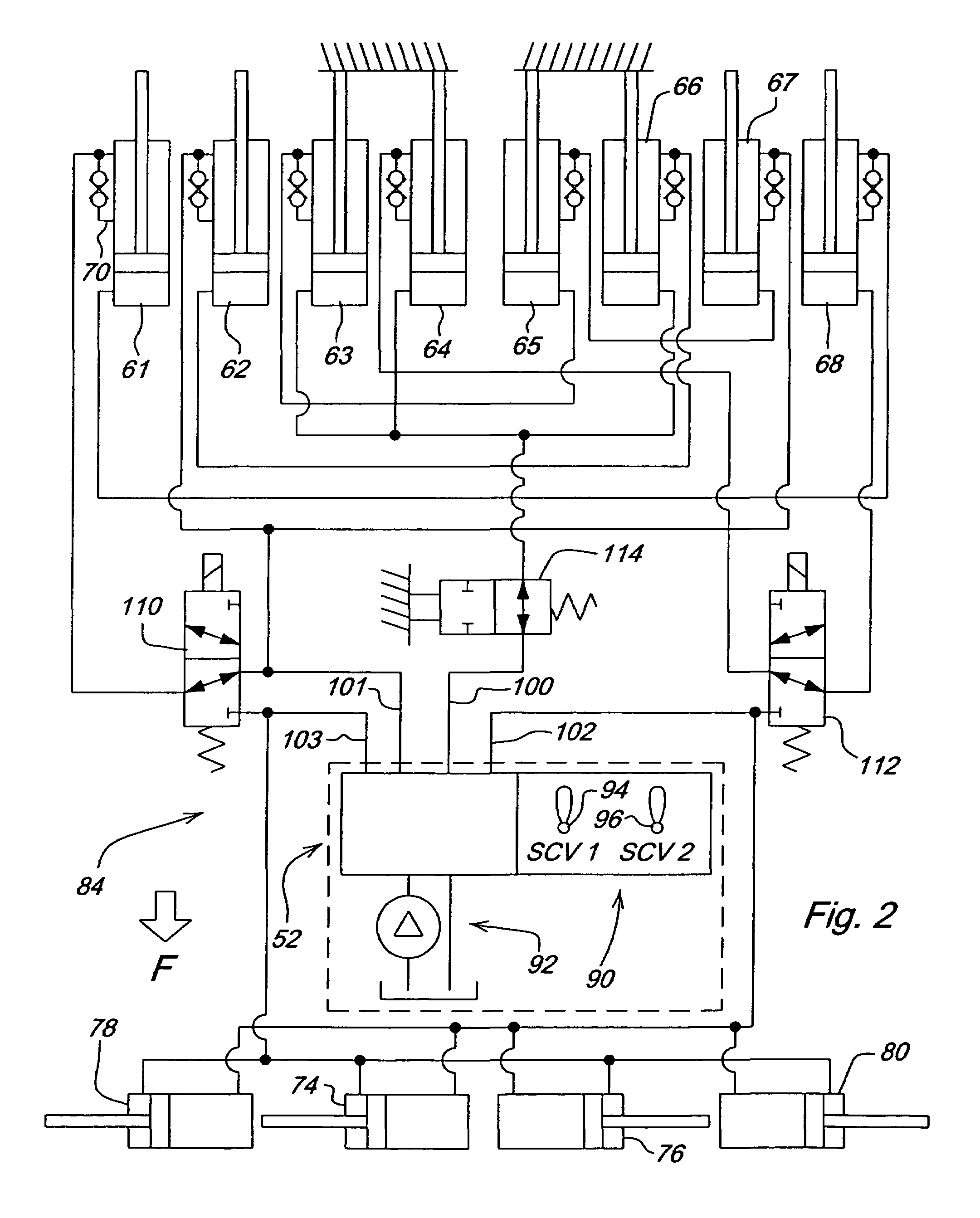 Cylinder synchronization for an implement lift system