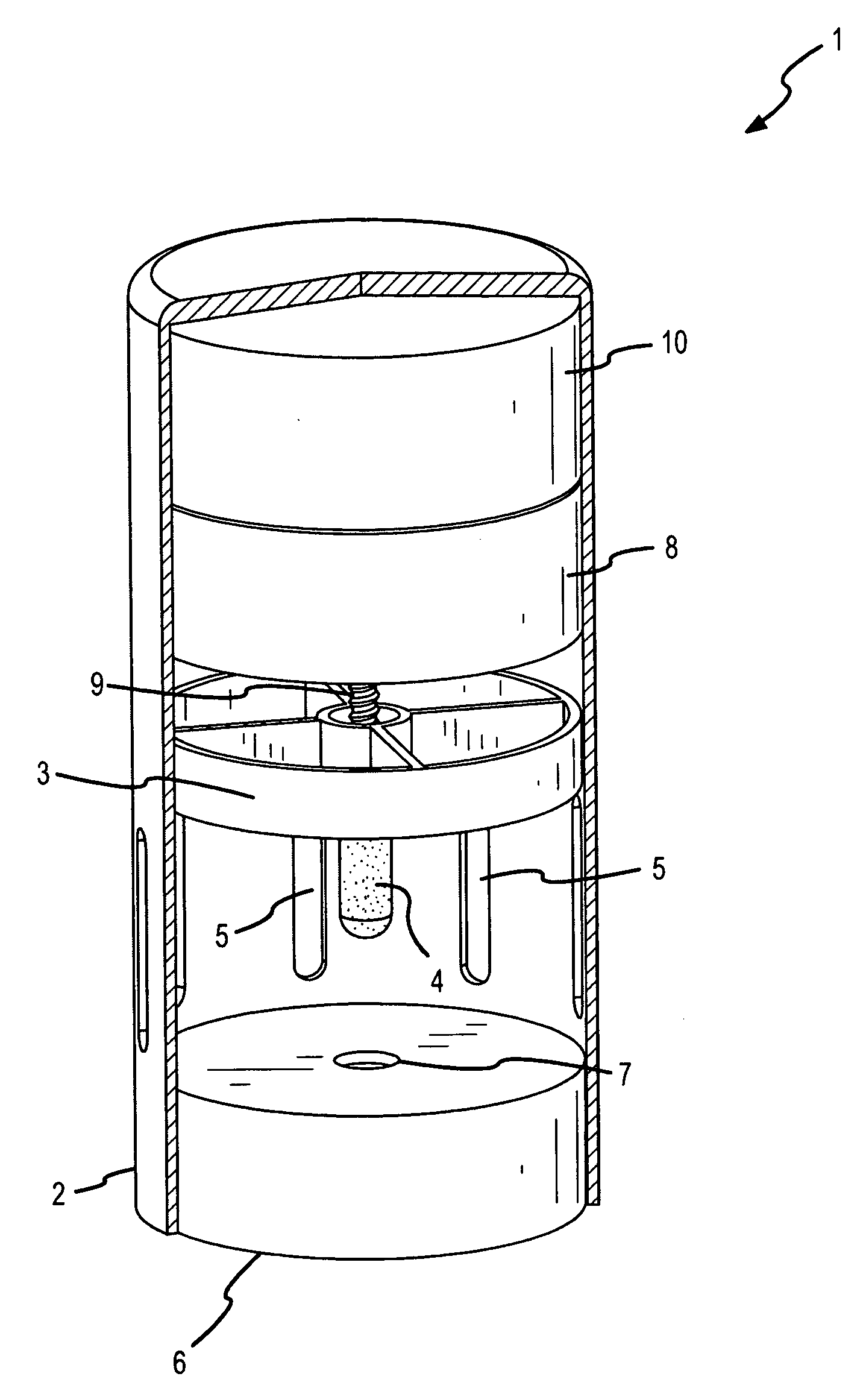 Piston actuated vapor-dispersing device