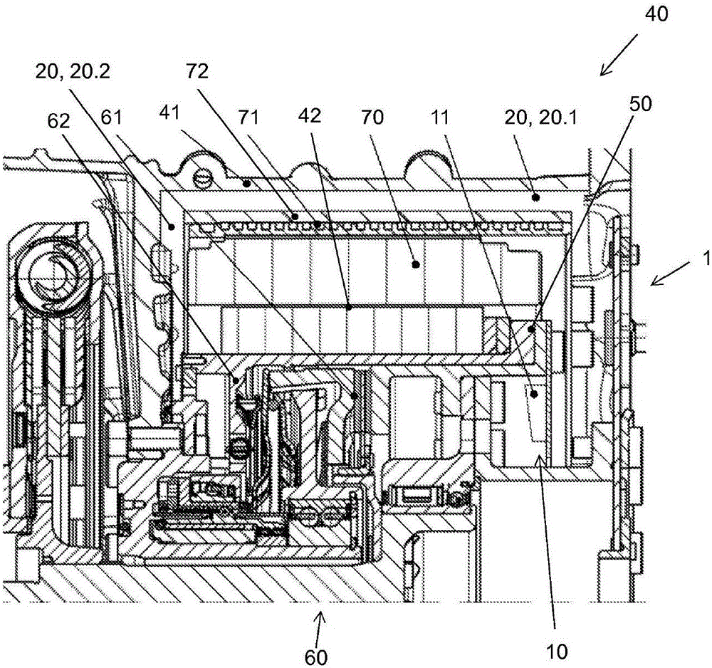 Cooling device and cooling method for a rotor-integrated coupling for hybrid modules