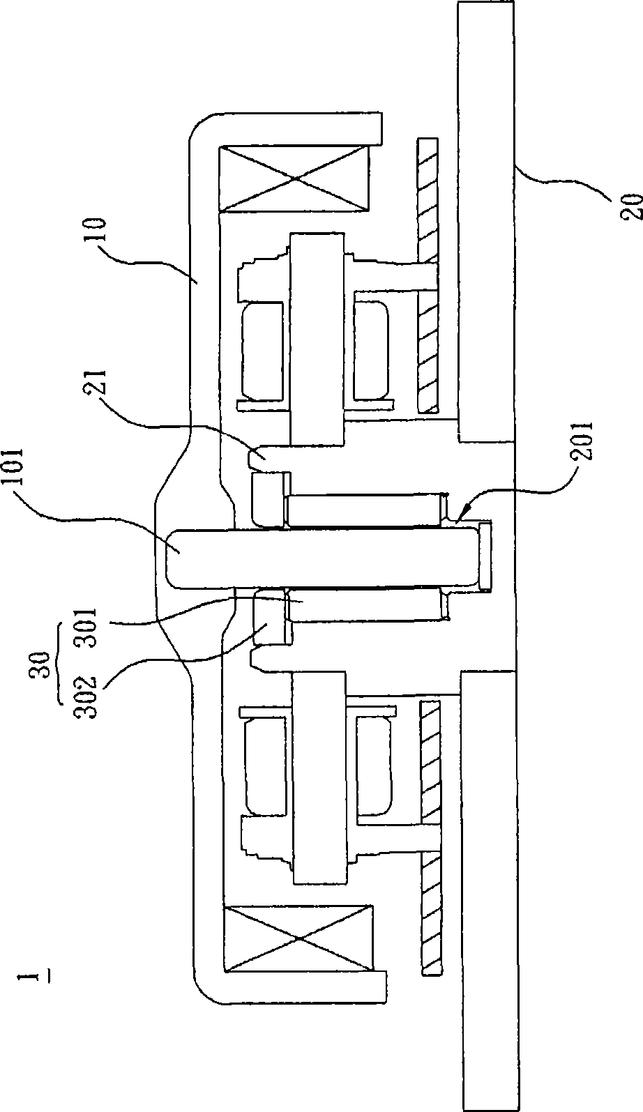 Electric machine and baring structure thereof