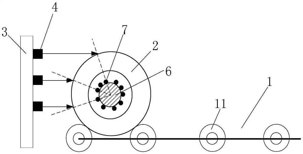 Steel pipe section wall thickness measurement system