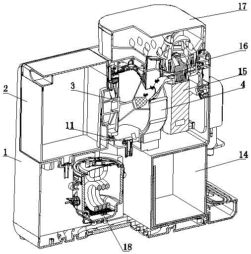 Full-automatic water-feeding coffee bean grinder