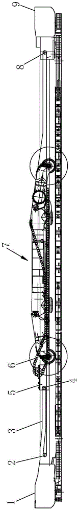 Coal shearer automatic towing cable device and cable towing method