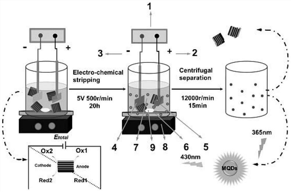 A method for simultaneously preparing molybdenum disulfide quantum dots and electromagnetic wave absorbers by a bipolar electrochemical method