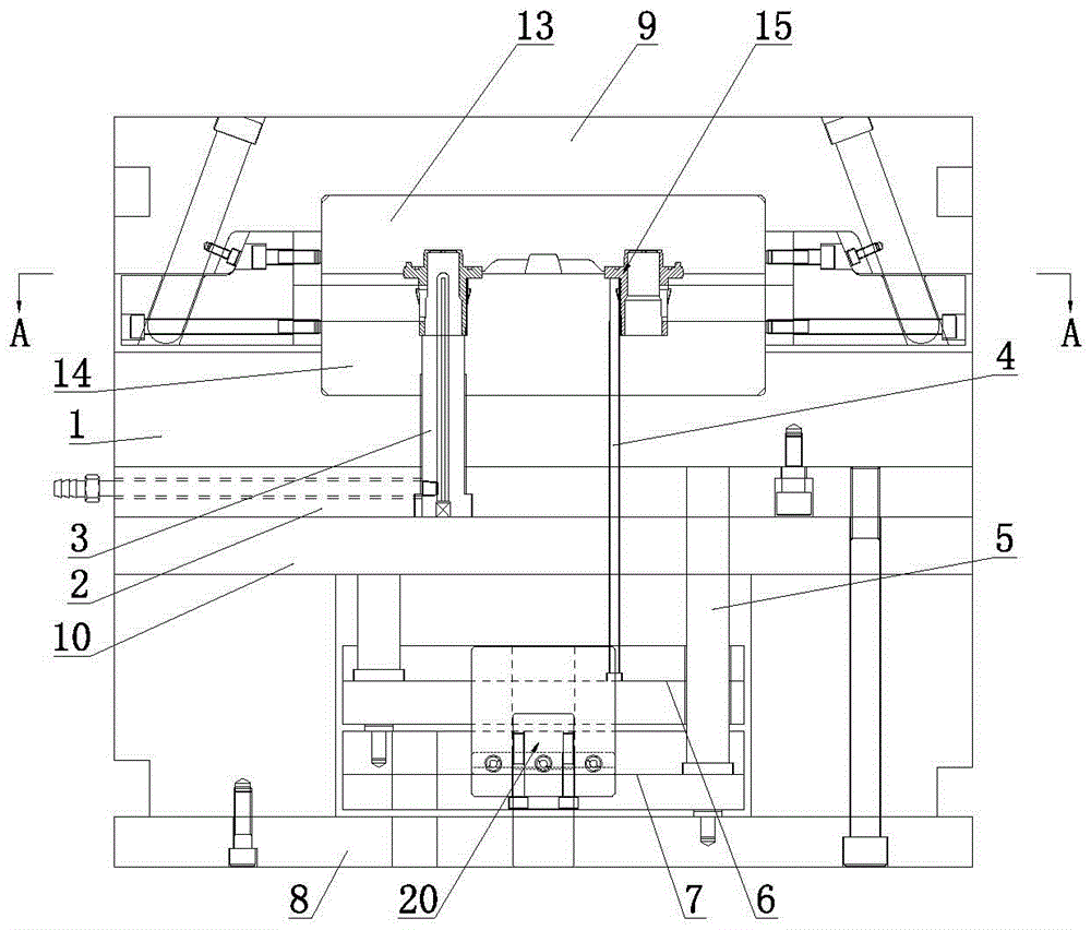 A secondary ejection die-casting mold