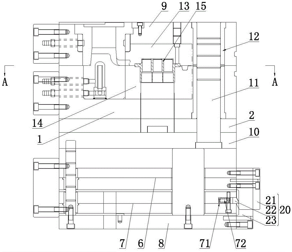 A secondary ejection die-casting mold