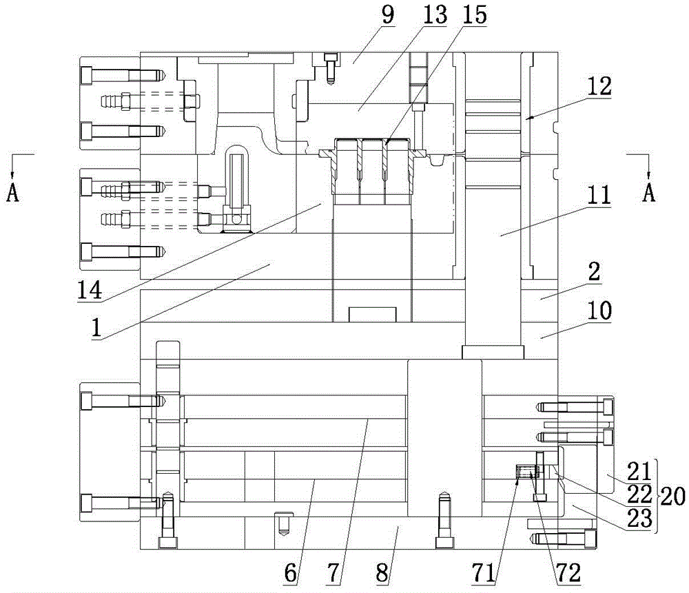 A secondary ejection die-casting mold