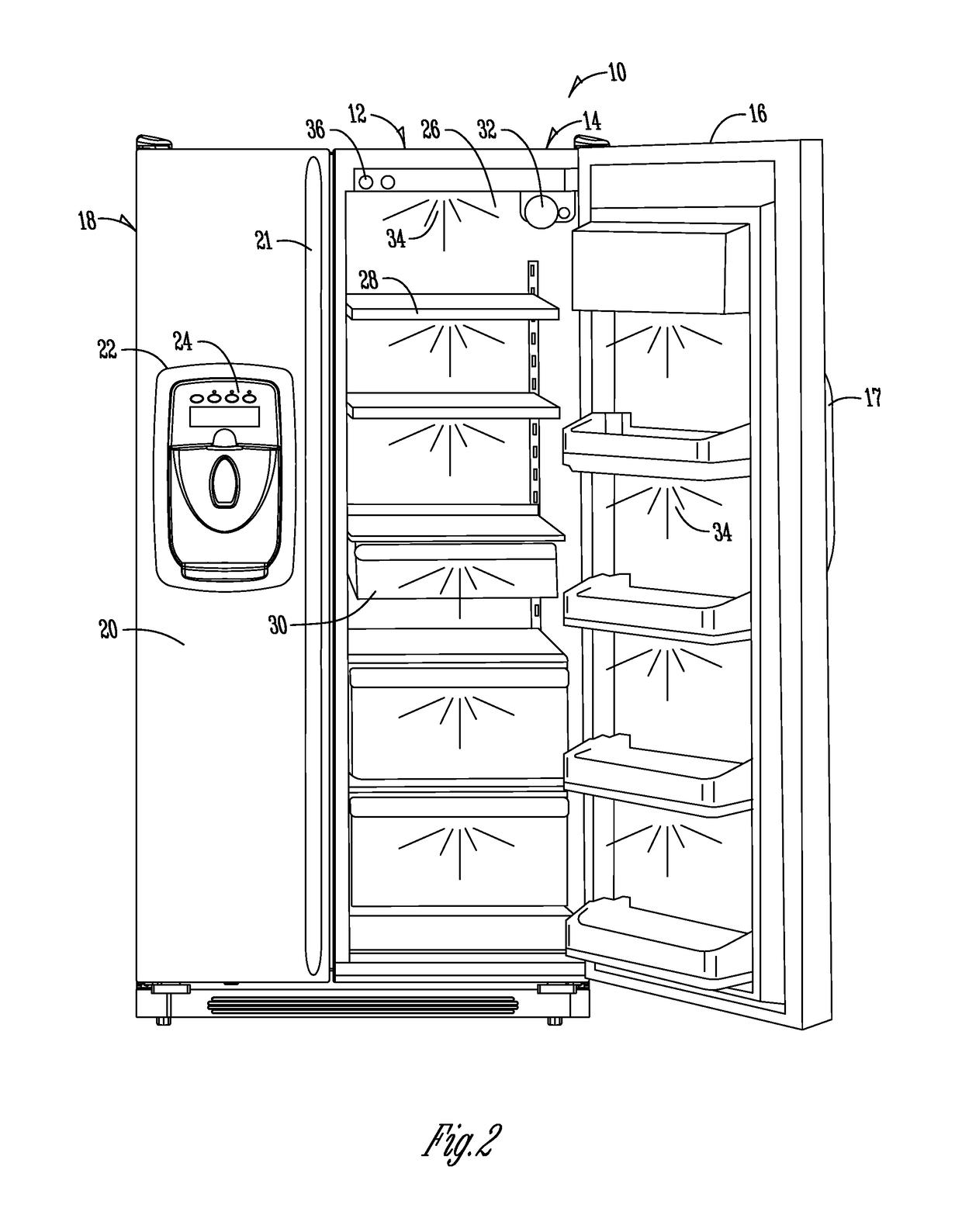 Sensor system for refrigerator