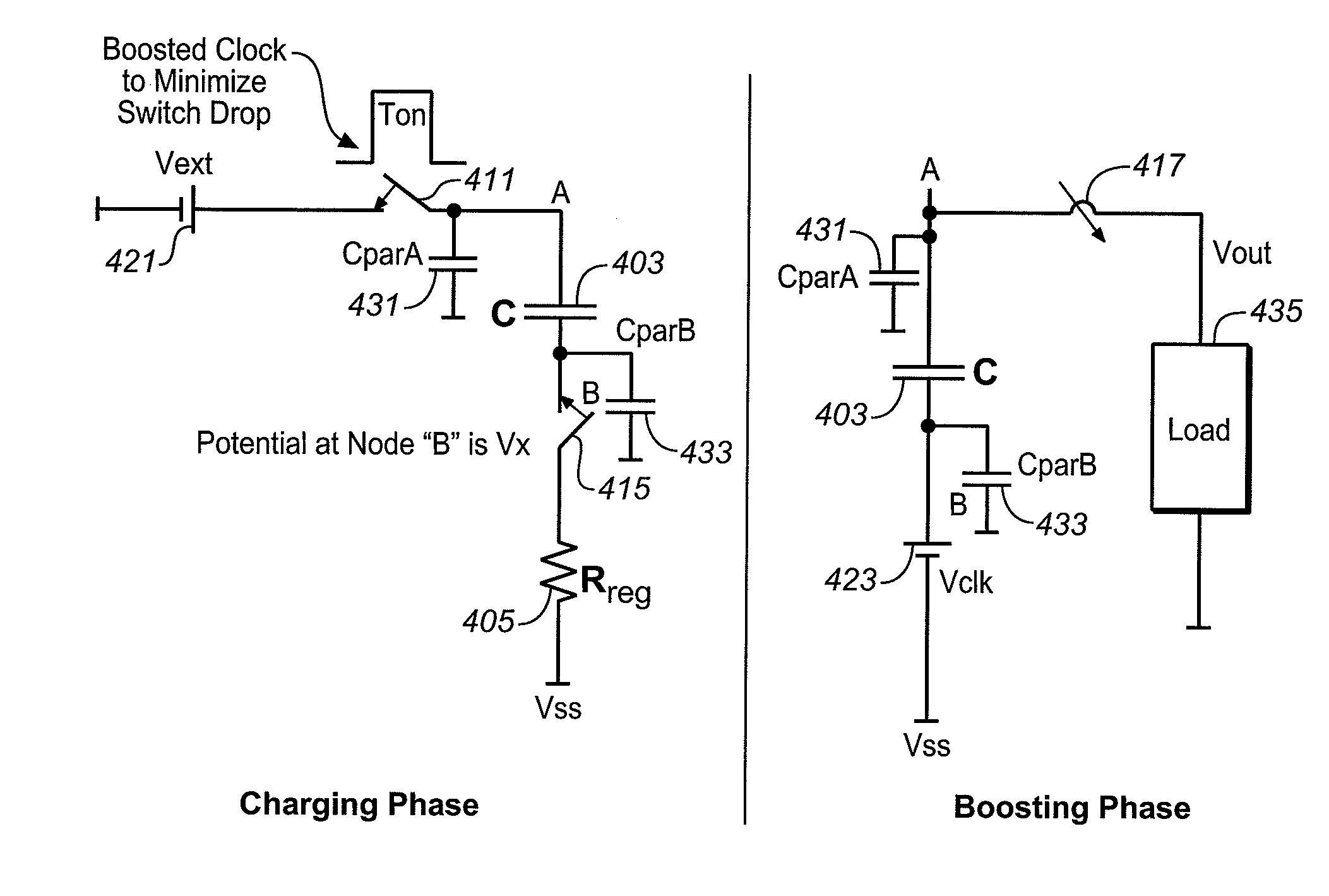 Bottom Plate Regulated Charge Pump