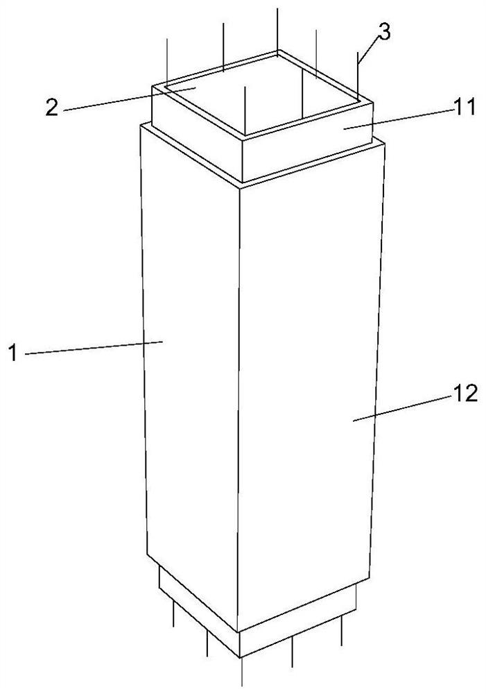 Rectangular steel tube confined ultrahigh-strength concrete column and construction method thereof