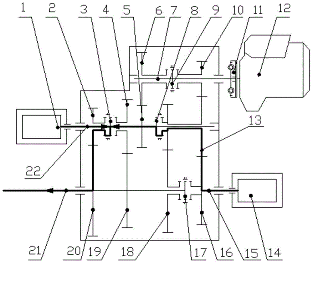 Three-axle hybrid power driving device