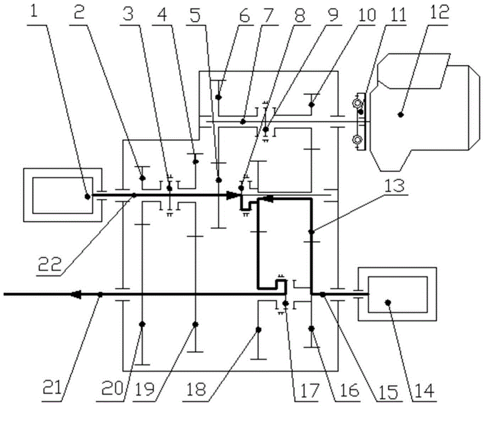 Three-axle hybrid power driving device