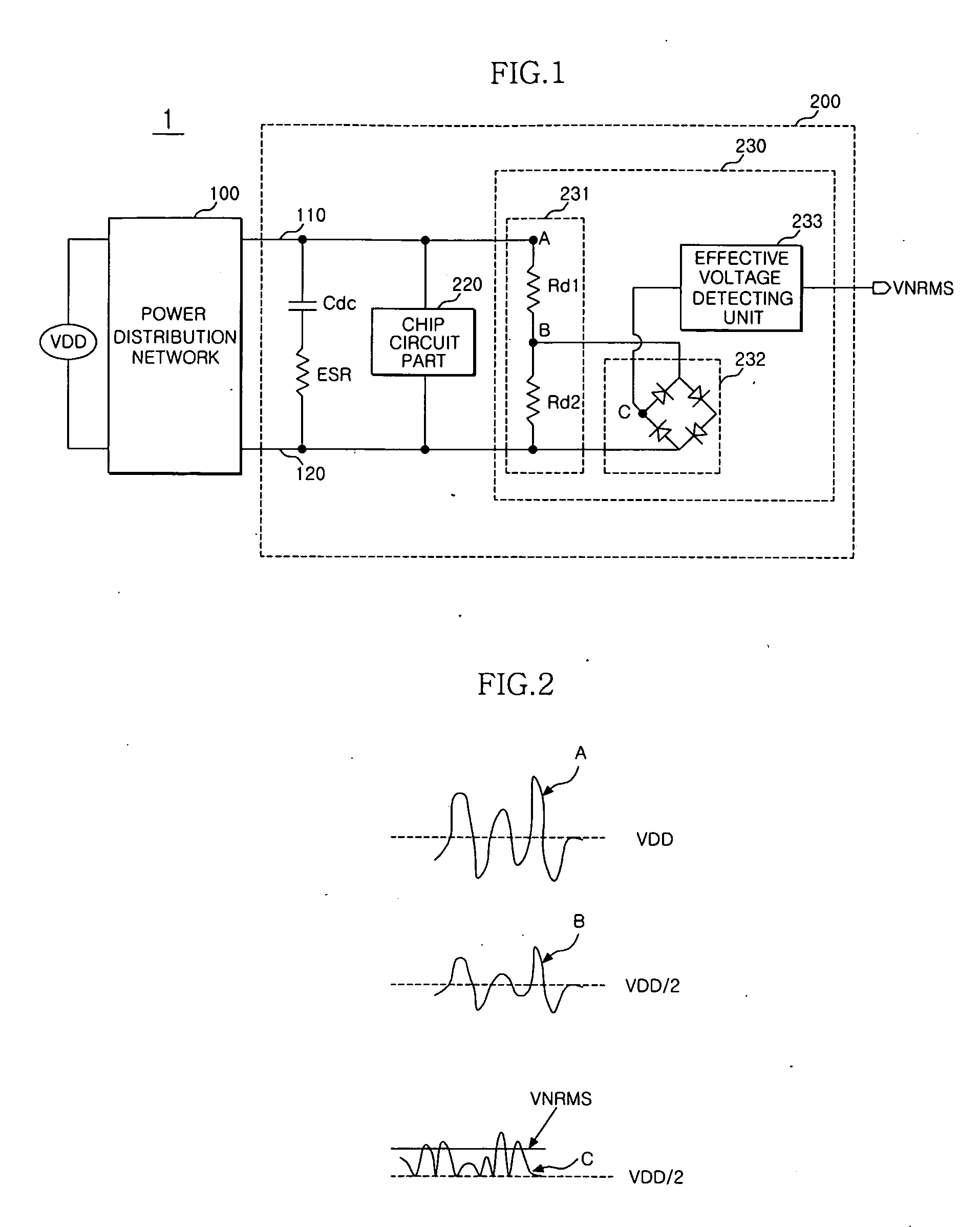 Power noise detecting device and power noise control device using the same