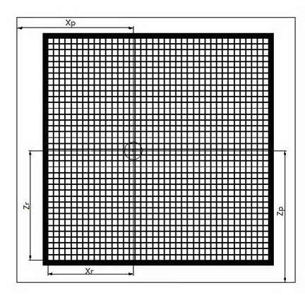 Locating method of central precise grid of vacuum laser facula