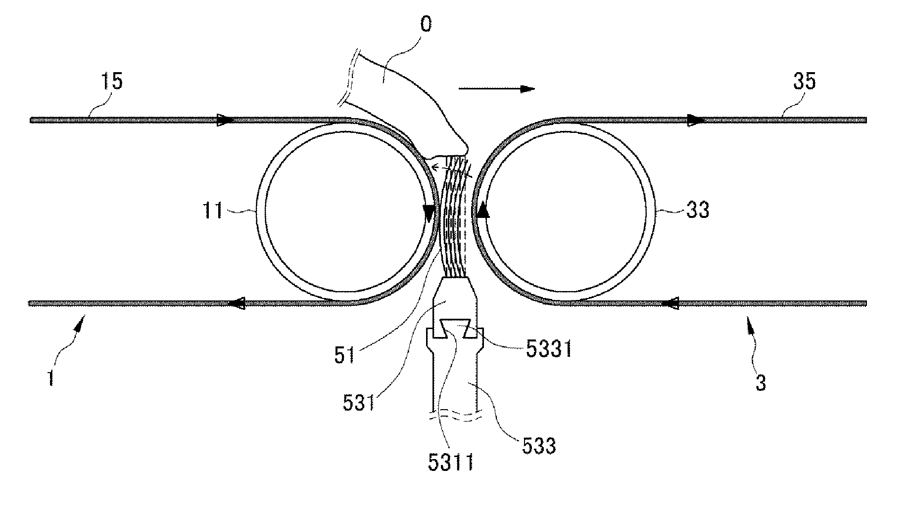 Baggage jamming prevention structure and belt conveyor device including same