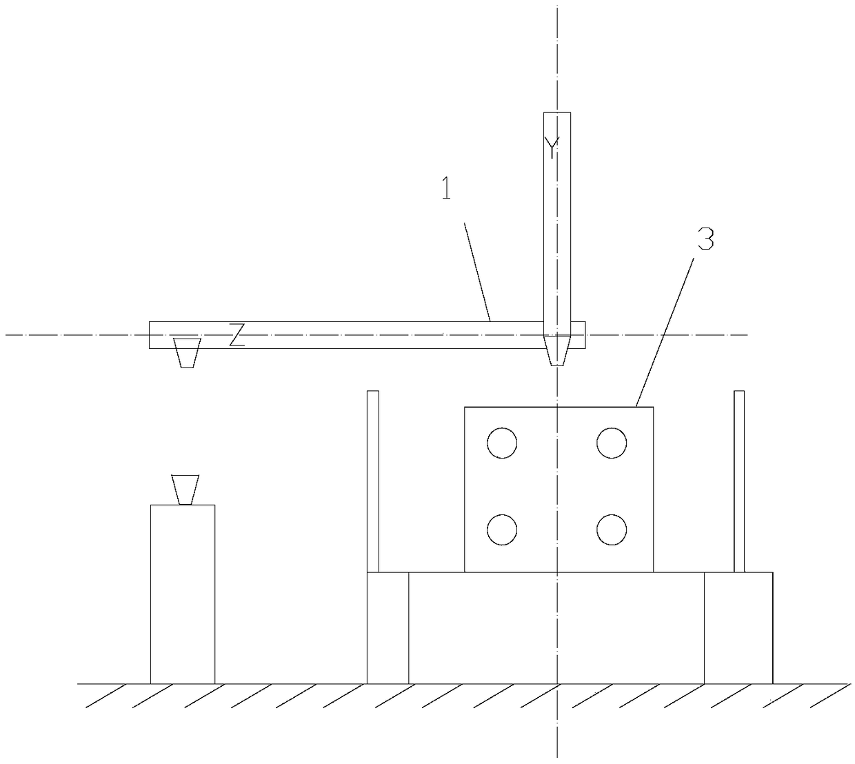 Oil drum nozzle in-mold forming robot