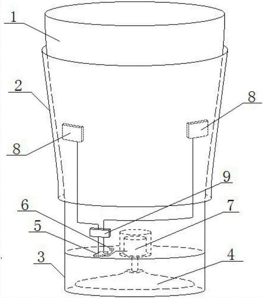 An intelligent filter detection type pour-proof water cup