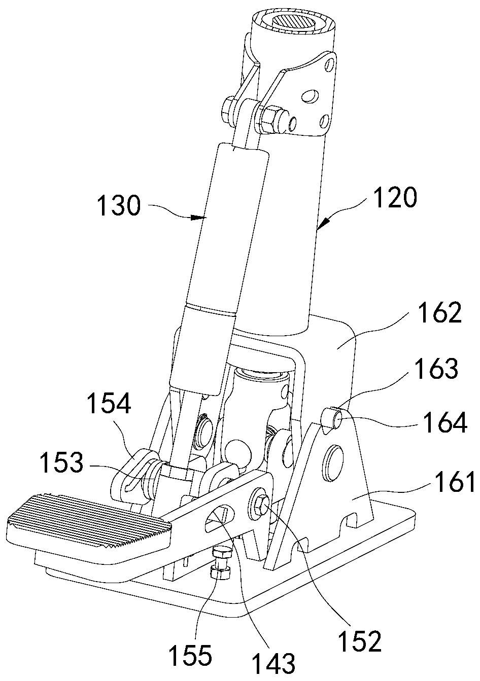 Steering column inclination angle adjusting mechanism and steering device