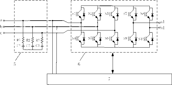 High-voltage matrix converter