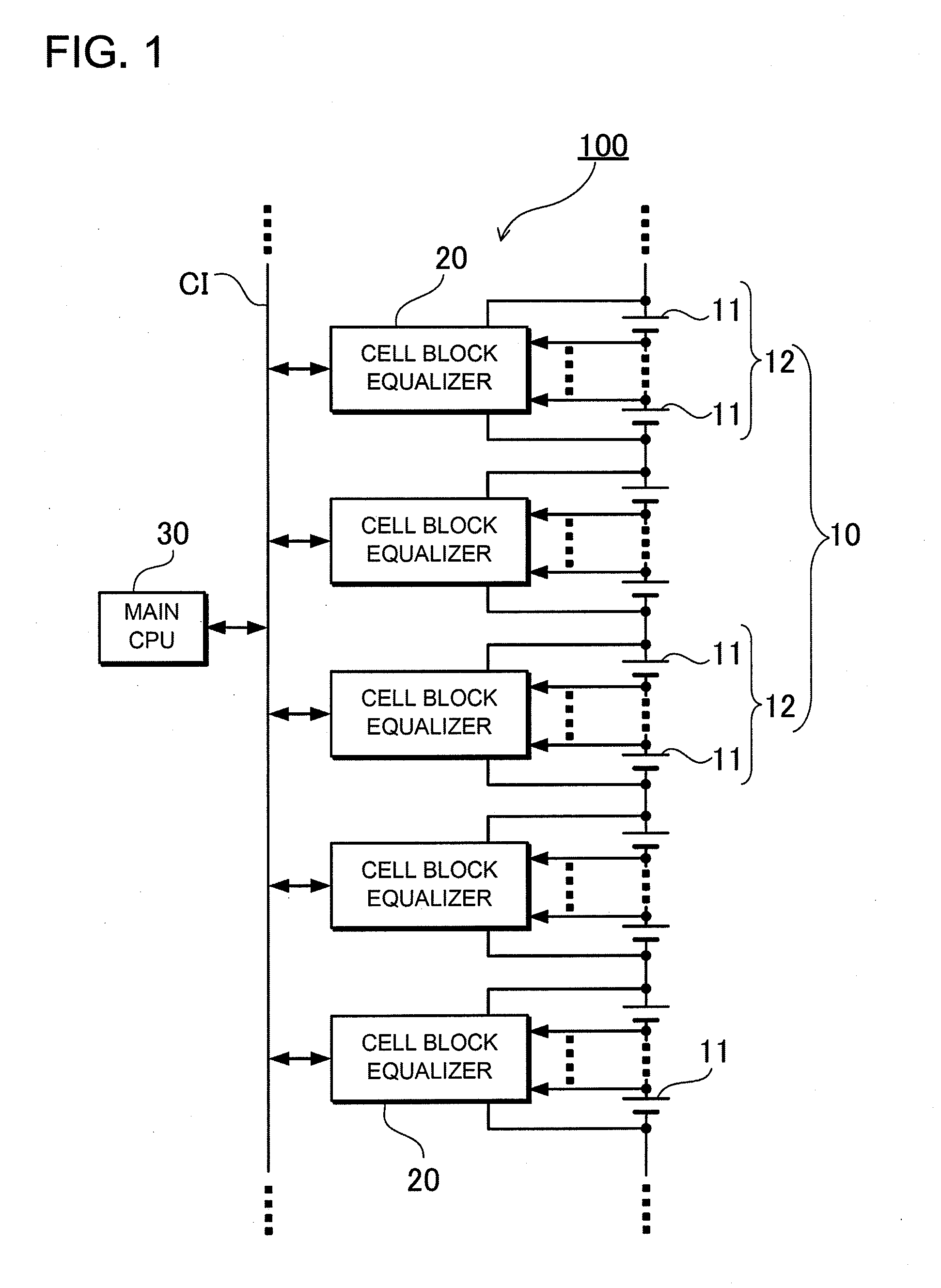 Power supply device capable of equalizing electrical properties of batteries