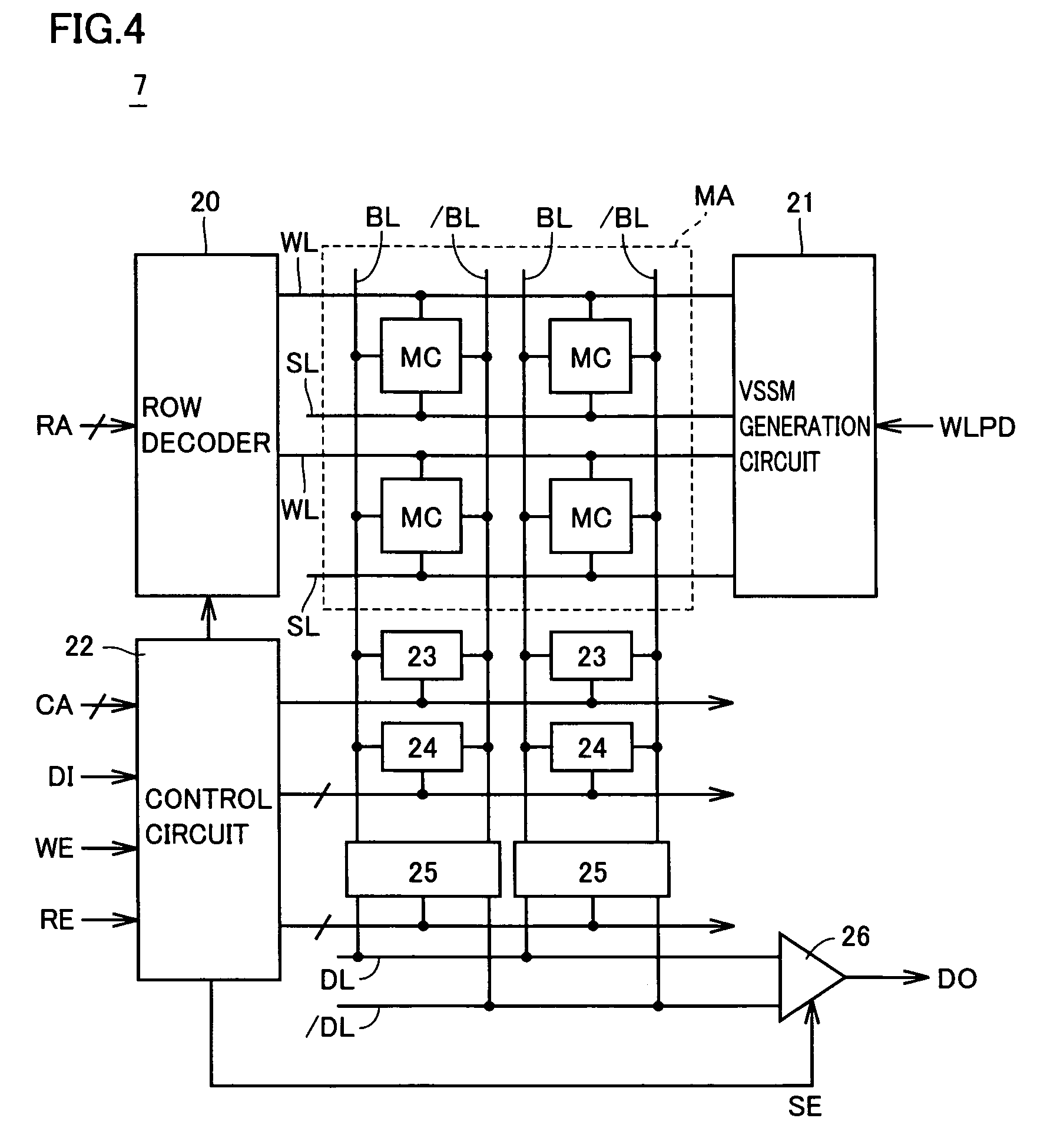 Semiconductor memory device with low standby current