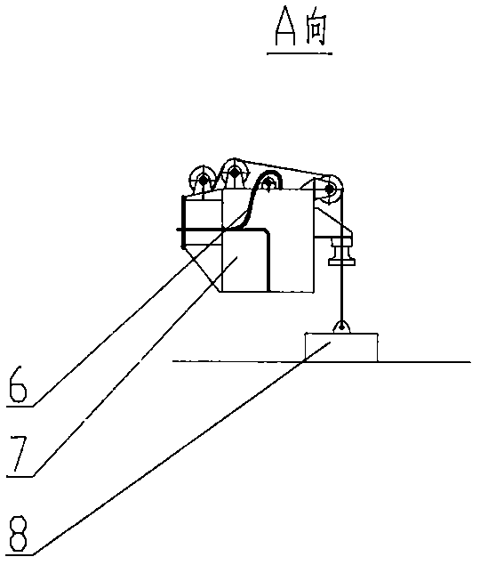 Device for leveling underwater cantilever level detection frame through anchor block and water tank