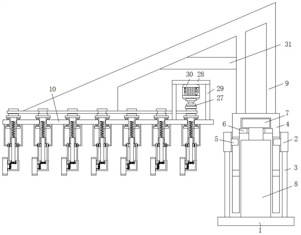 Overturning device for pot-stewed meat sausage processing