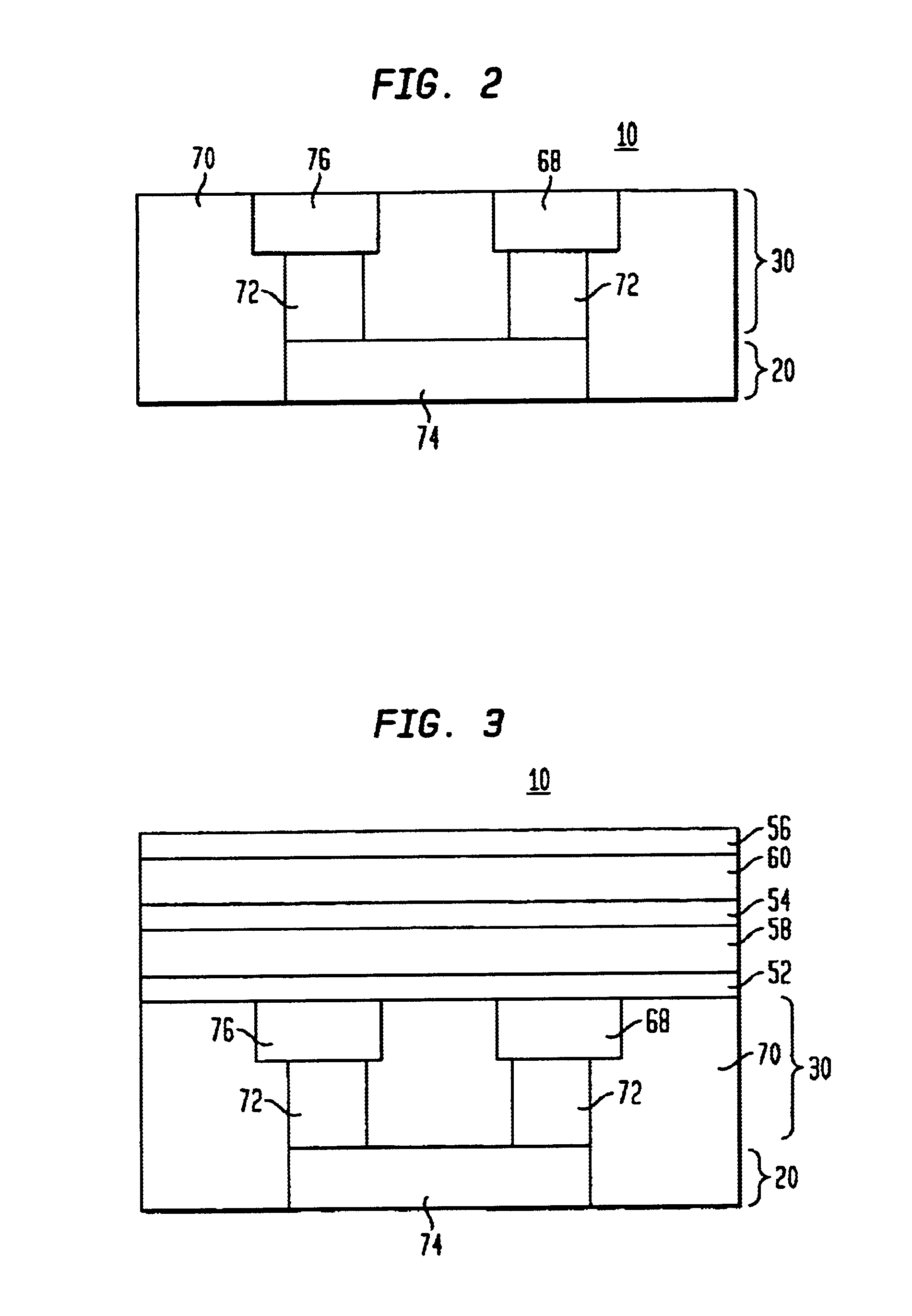 Stacked structure for parallel capacitors and method of fabrication