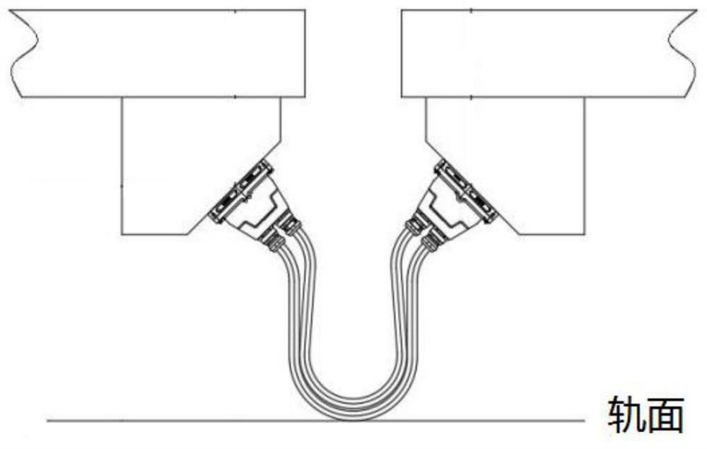 Vehicle end jumper connection cable mounting structure and cable resetting method