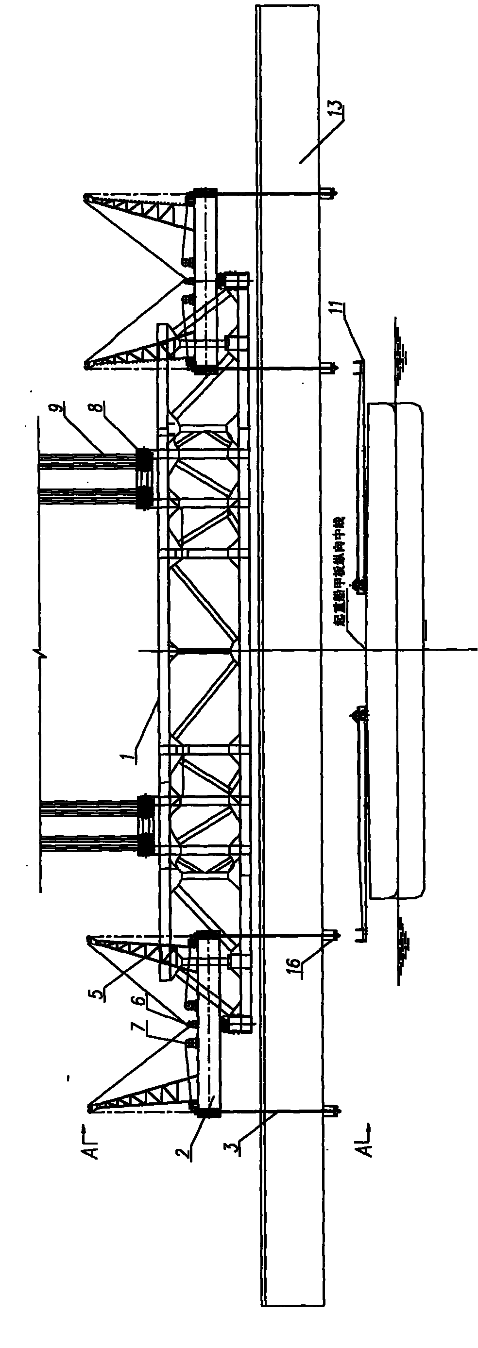 Hanging device of large-scale over-long box girder