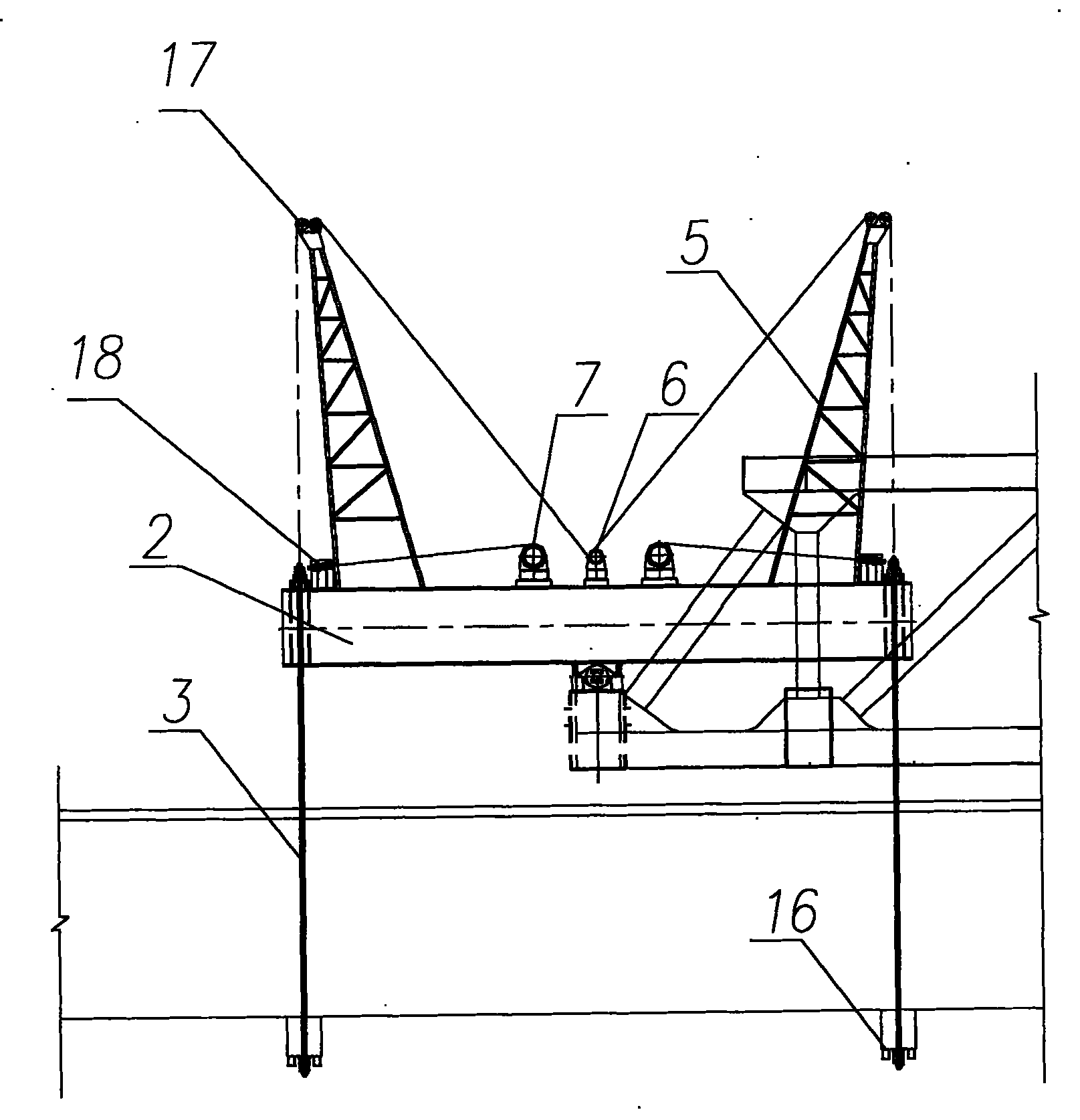 Hanging device of large-scale over-long box girder