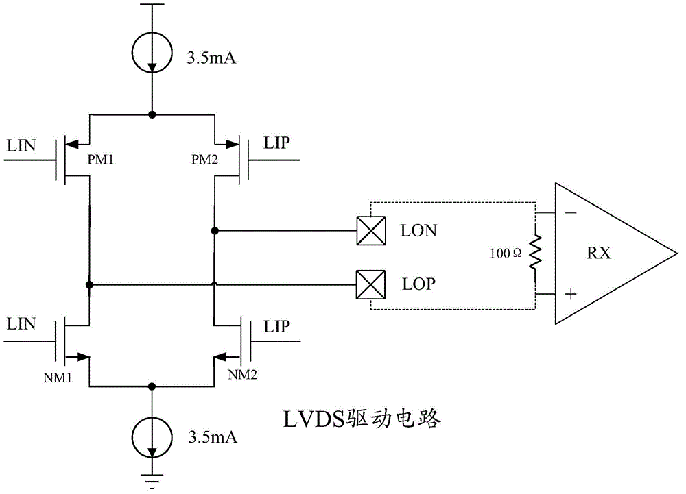 LVDS (Low Voltage Differential Signaling) interface and DSI (Display Serial Interface) multiplexing circuit
