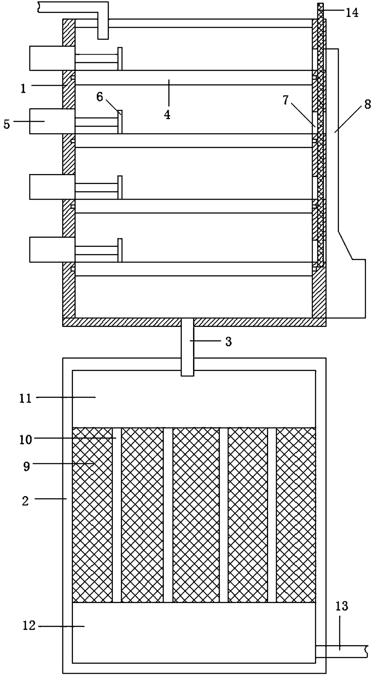 Movable self-cleaning wastewater treatment device