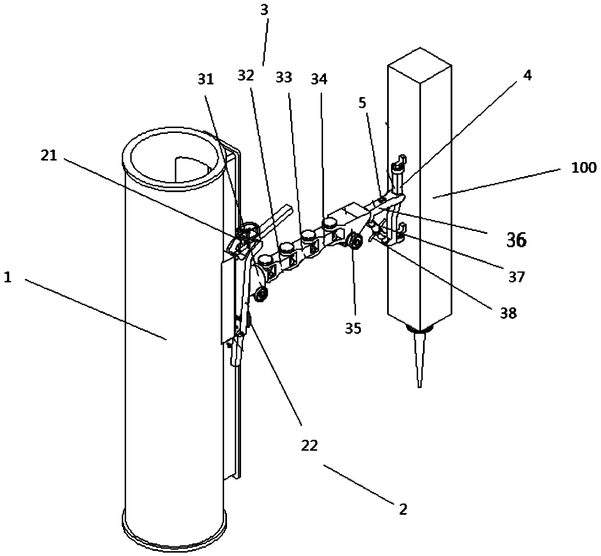 Space six degrees of freedom follow-up joint manipulator based on horizontal adaptive adjustment