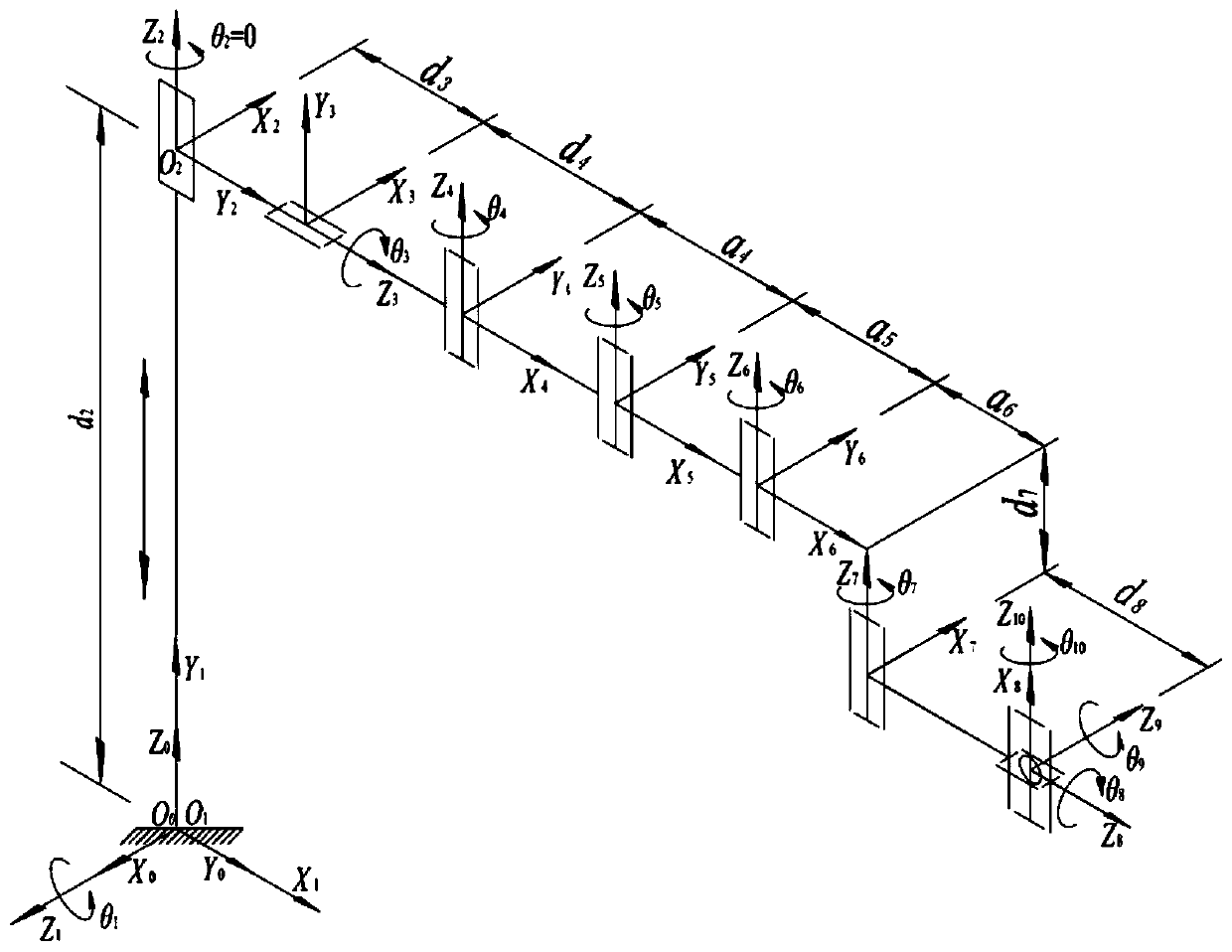 Space six degrees of freedom follow-up joint manipulator based on horizontal adaptive adjustment