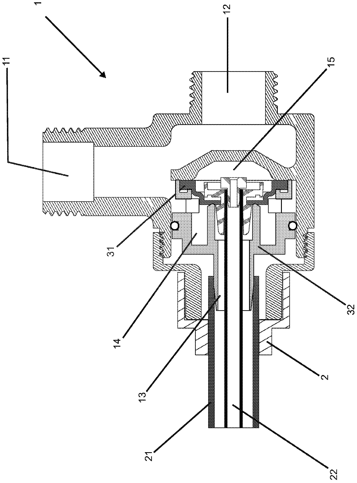 Hydraulic flow control system, primary valve for hydraulic flow control system and hygienic shower head for hydraulic flow control system