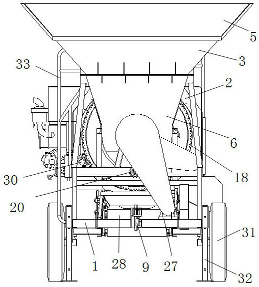 A traction-type soil crushing and screening machine with its own power