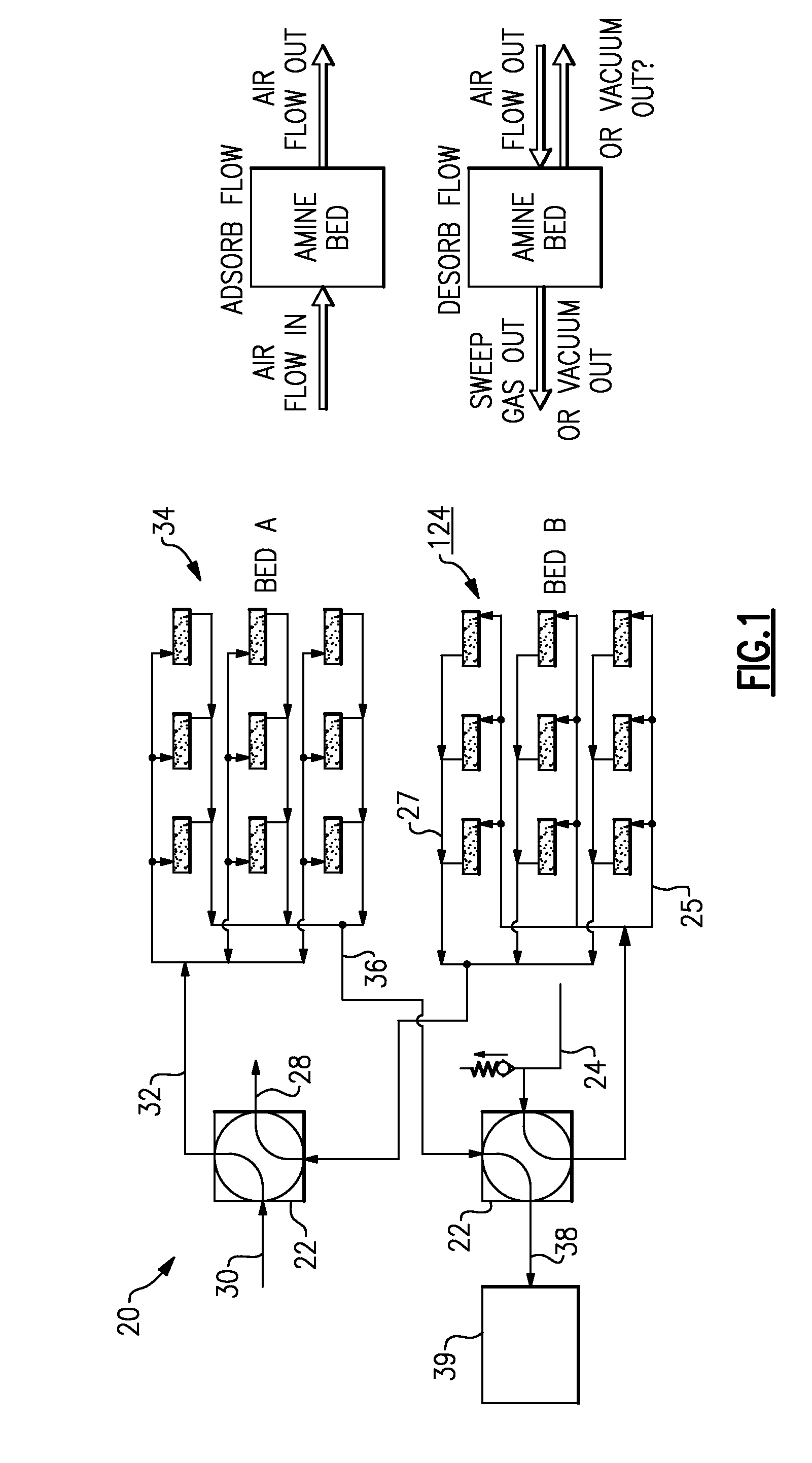 Rotary valve element for twin bed alternative treatment systems