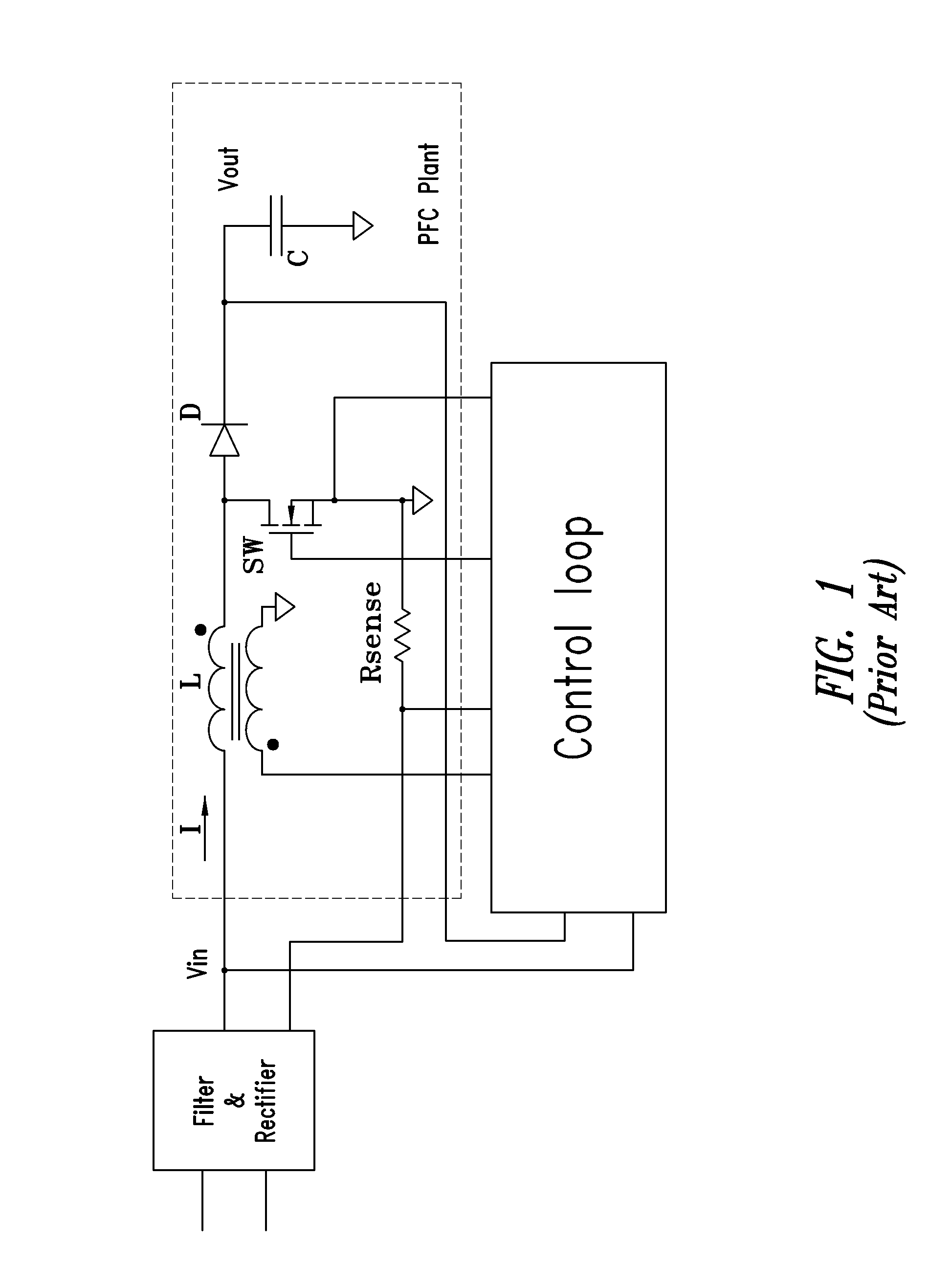Control circuit implementing a related method for controlling a switching power factor corrector, a pfc and an ac/dc converter