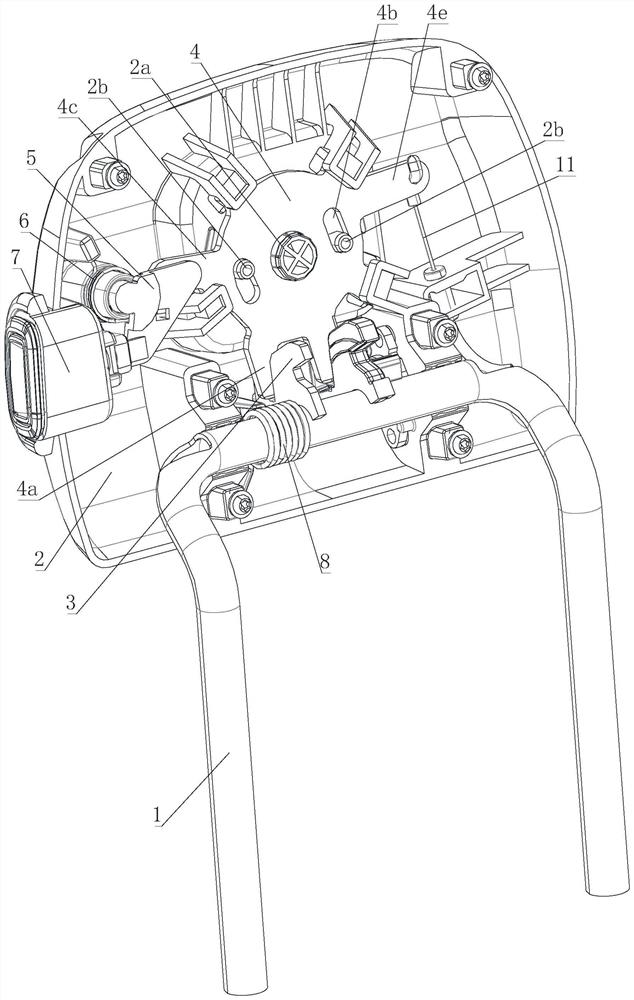 Turnover headrest with double locking positions