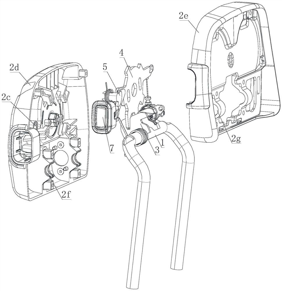 Turnover headrest with double locking positions