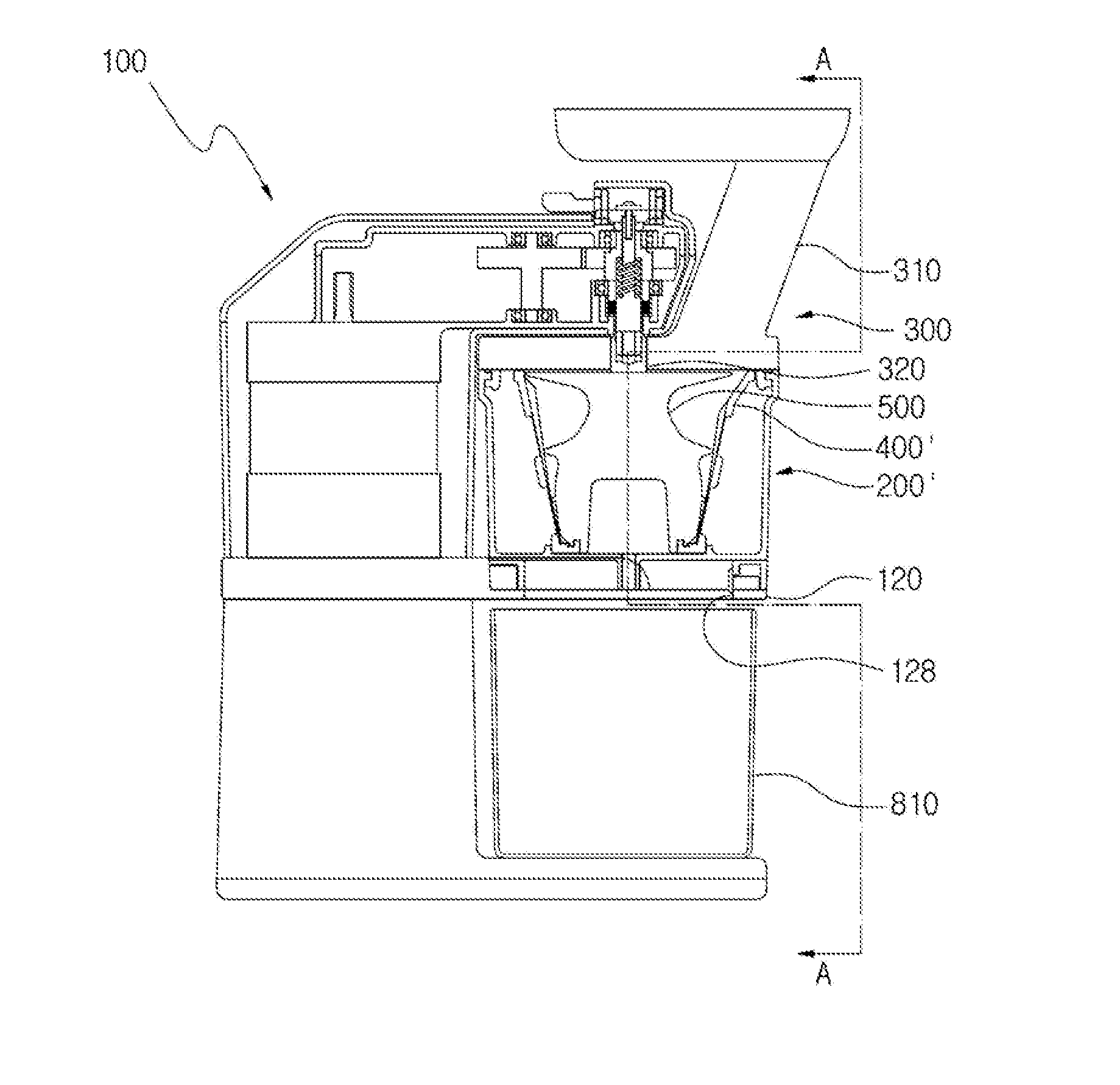 Upper powered type juice squeezing extractor