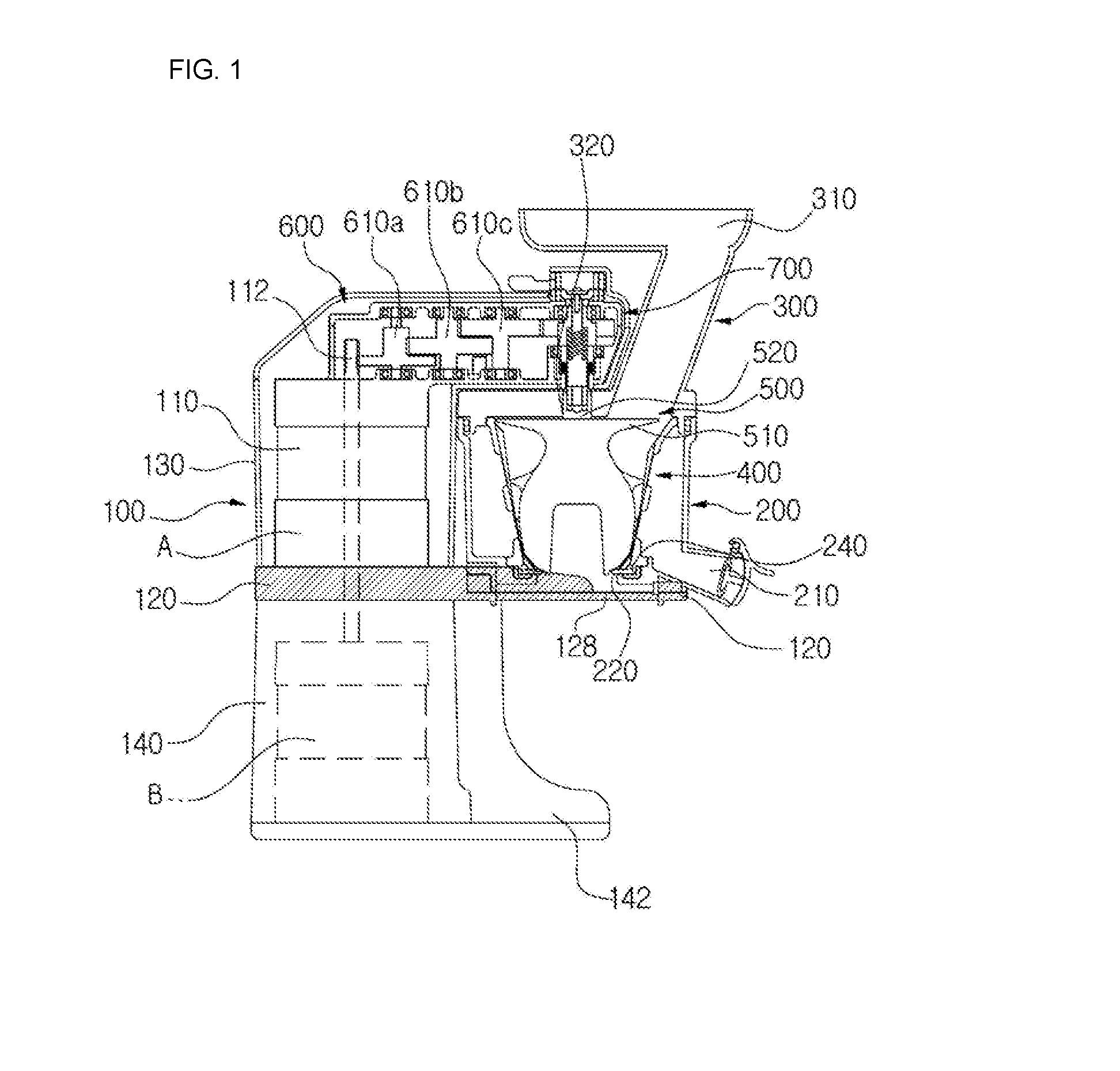 Upper powered type juice squeezing extractor