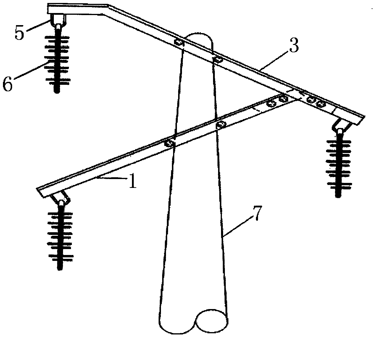 Energy-saving electric transmission line wire cross arm