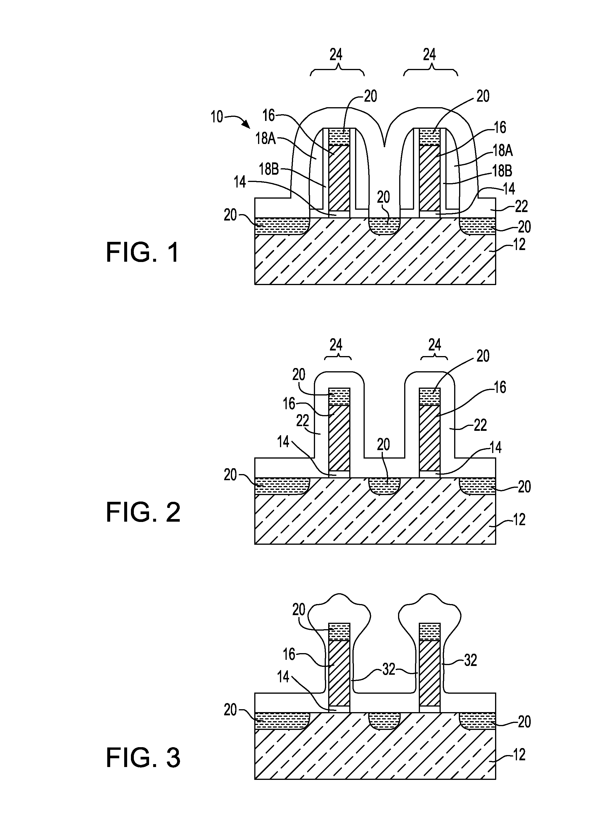 Non-conformal stress liner for enhanced mosfet performance
