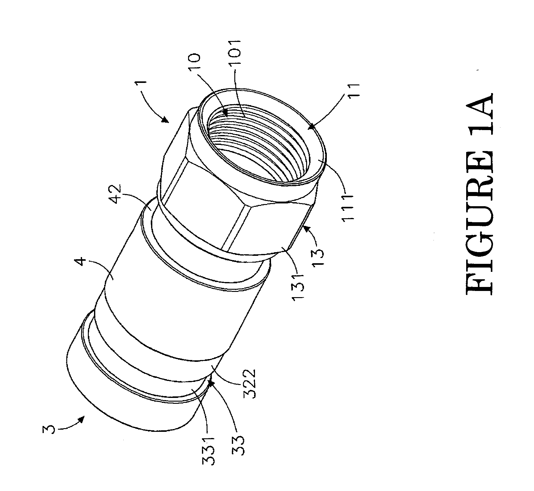 Compression type coaxial cable connector