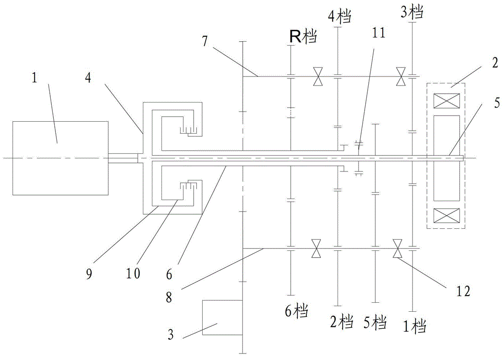 Single-motor hybrid drive system based on dual-clutch automatic transmission