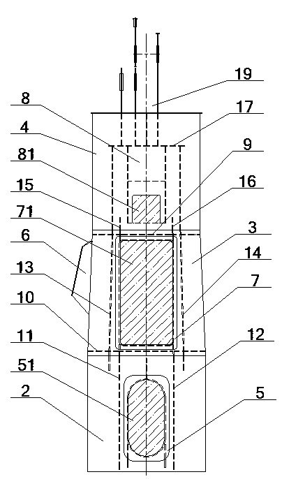 Tower body structure for ship crane