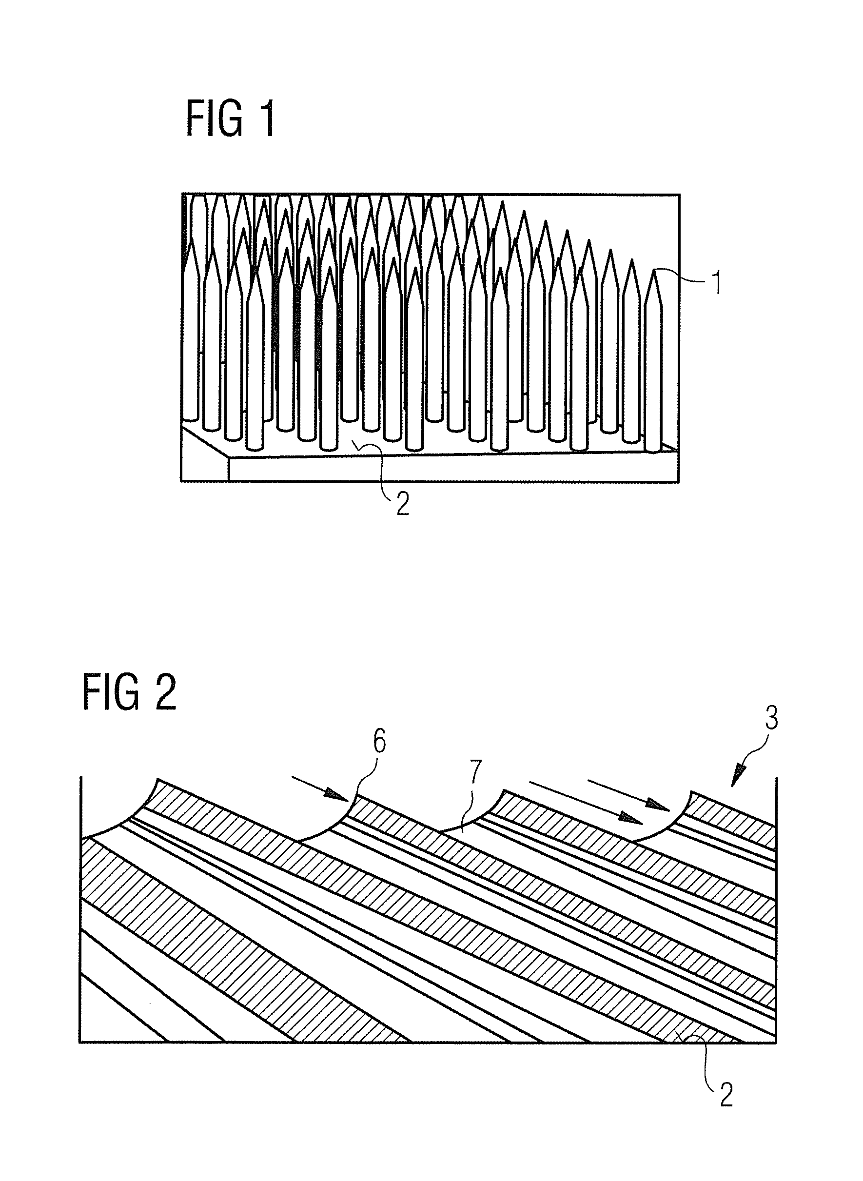 Substrate for a field emitter, and method to produce the substrate