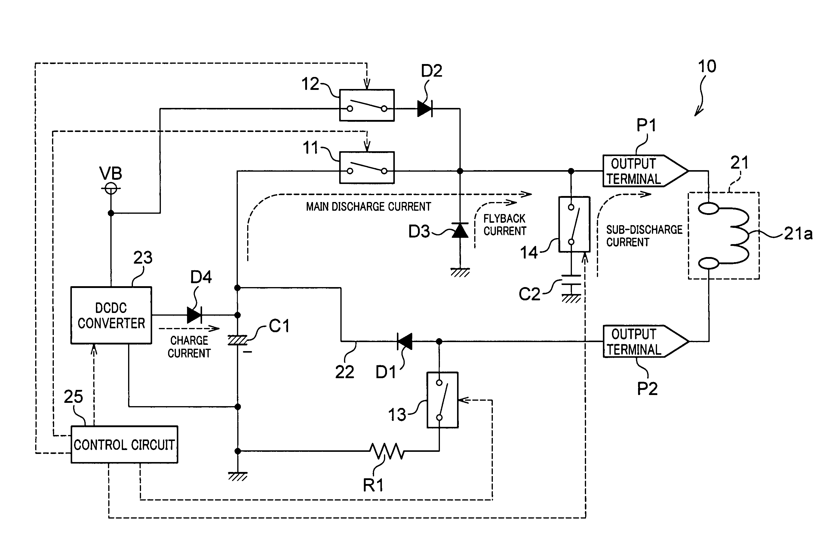 Drive of an electromagnetic valve with a coil by supplying high voltage from a discharging capacitor to the coil